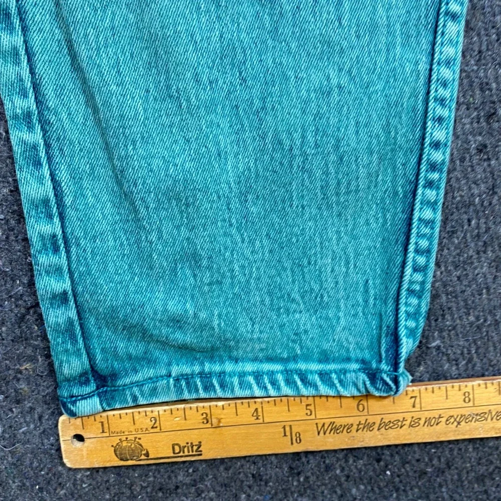 Nasty Jeans Sz 38 Mens Teal Green Grunge Skater Acid Wash Tapered High Rise